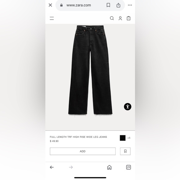 Zara high rise full length wide leg jeans - Picture 2 of 5